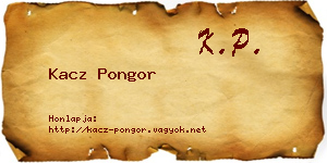 Kacz Pongor névjegykártya
